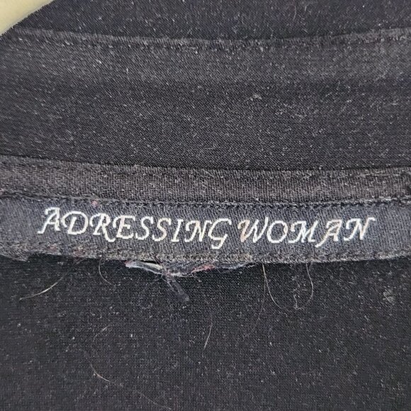 Adressing Woman Black Tan Faux Wrap Sleeveless Belted Maxi Dress Size 2X - Picture 4 of 5